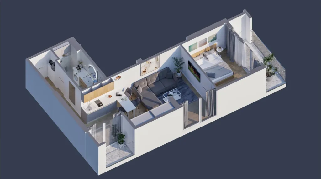 Cosy apartment with panoramic views of 57.70 m² in