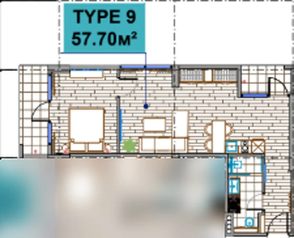Затишні апартаменти з панорамним видом 57.70 м² в