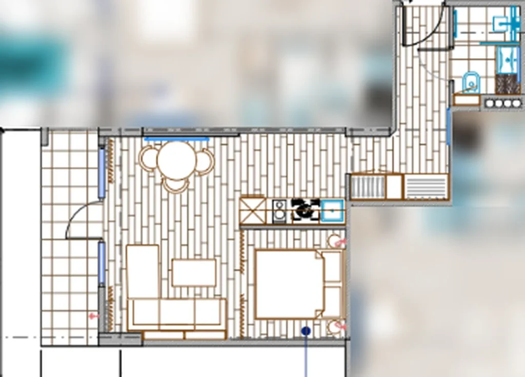 Cosy 1-bedroom studio flat 42.95 m² in