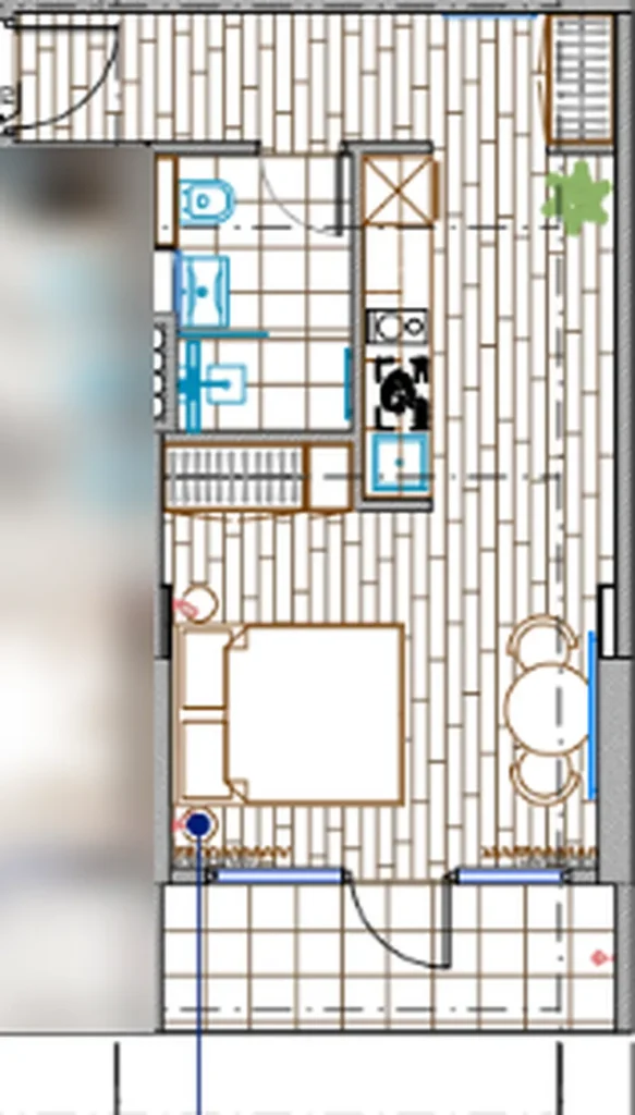 Spacious studio with panoramic view 37.45 m² in