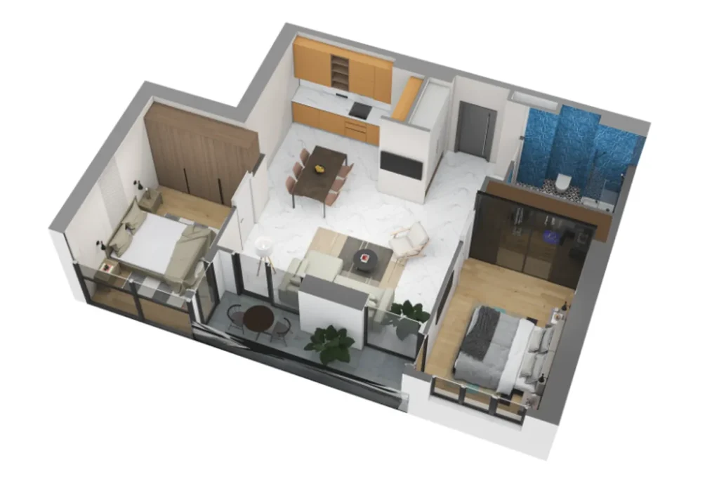 Cosy and spacious two bedroom apartment in the heart of the Old Town 80.00 m² in