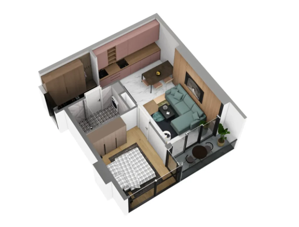 Светлая лаконичная однушка 44.30 м² в