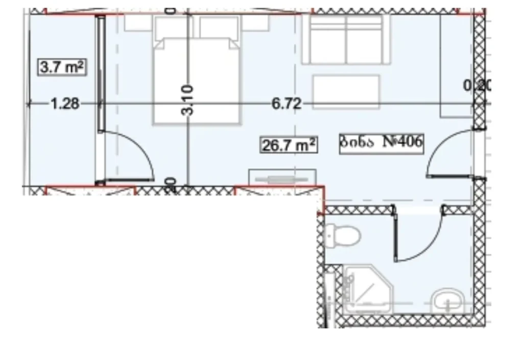 Nowoczesne mieszkanie typu studio 30,40 m² w