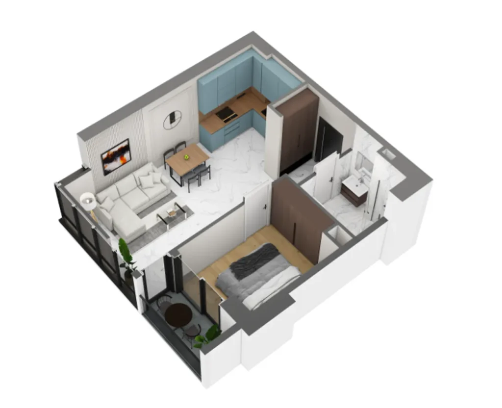 Modern 1 bedroom flat 47.00 m² in