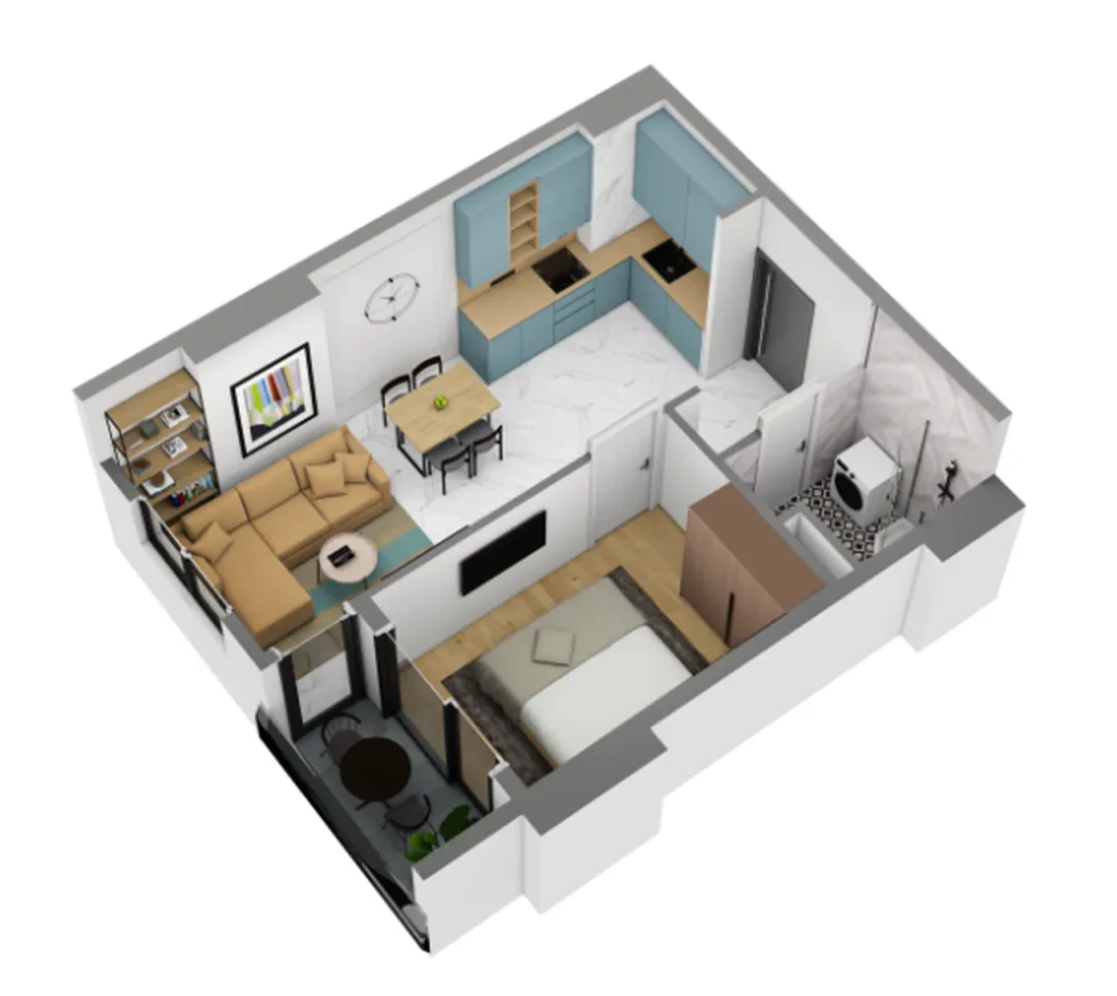 Elegant 1 bedroom flat 41.70 sq.m. in