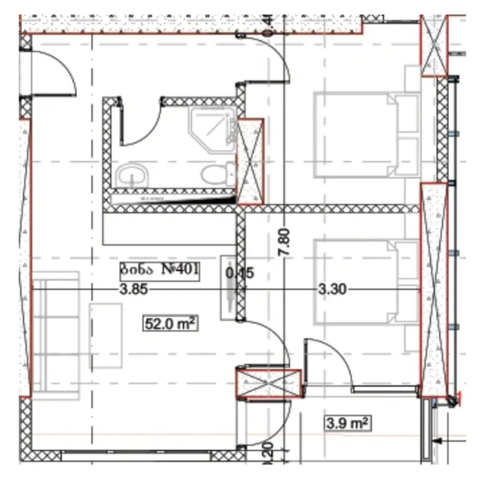 Przestronny apartament z jedną sypialnią na własność o powierzchni 55,90 mkw. w Warszawie.