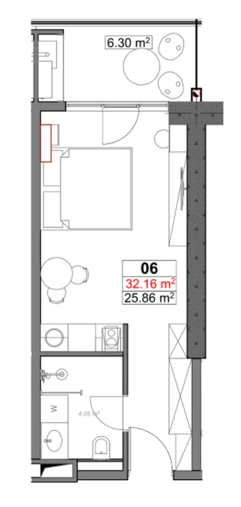 Lovely studio in a prestigious neighbourhood 32.66 sq. m. in