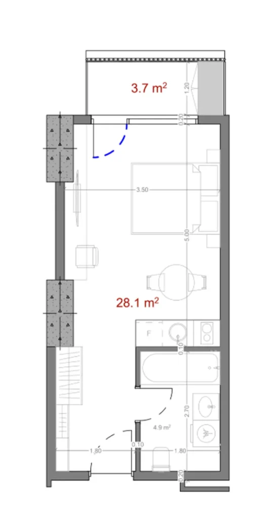 Przestronne mieszkanie typu studio 60,40 mkw. w