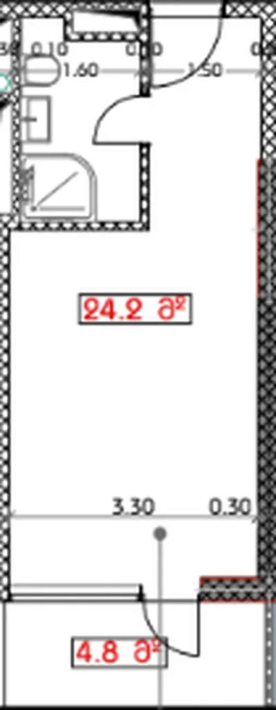 Компактная студия 29.00 м² в
