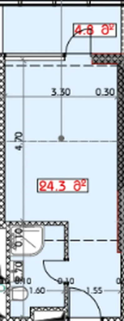 Лаконичная и современная студия 29.10 м² в