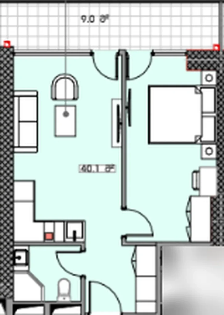 Идеальная однокомнатная квартира 49.10 м² в