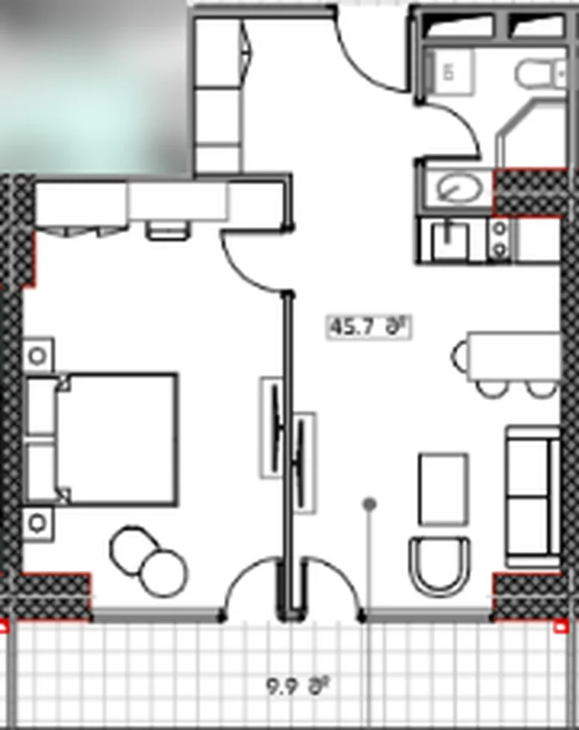 Modern 1 bedroom flat 55.60 m² in