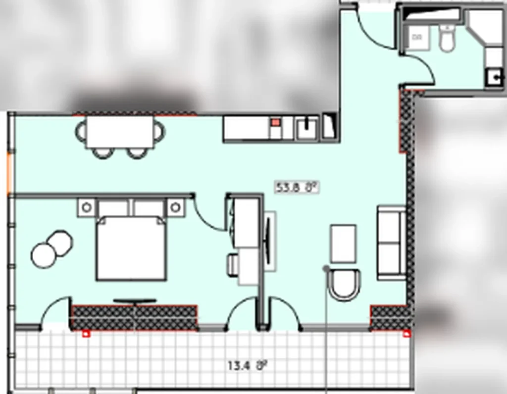 Bright 1 bedroom flat 67.20 m² in