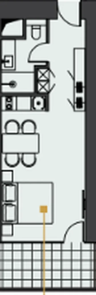 Cosy studio with sea view 37.55 sq.mt in