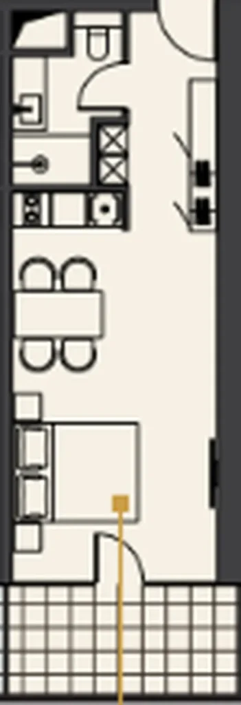 Cовременная студия в элитном комплексе 39.25 м² в