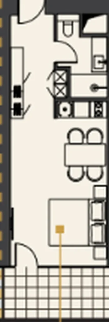 Modern studio 37.55 m² in