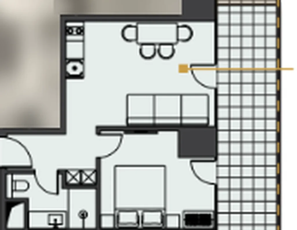 Elegant 1 bedroom flat of 53.45 sq.m. in