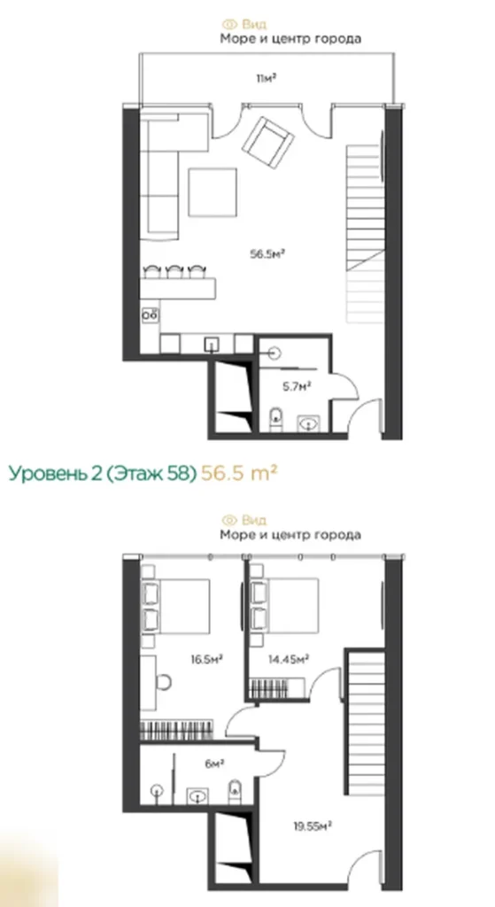 Jedinečný dvoupodlažní mezonet o rozloze 129,70 m² v