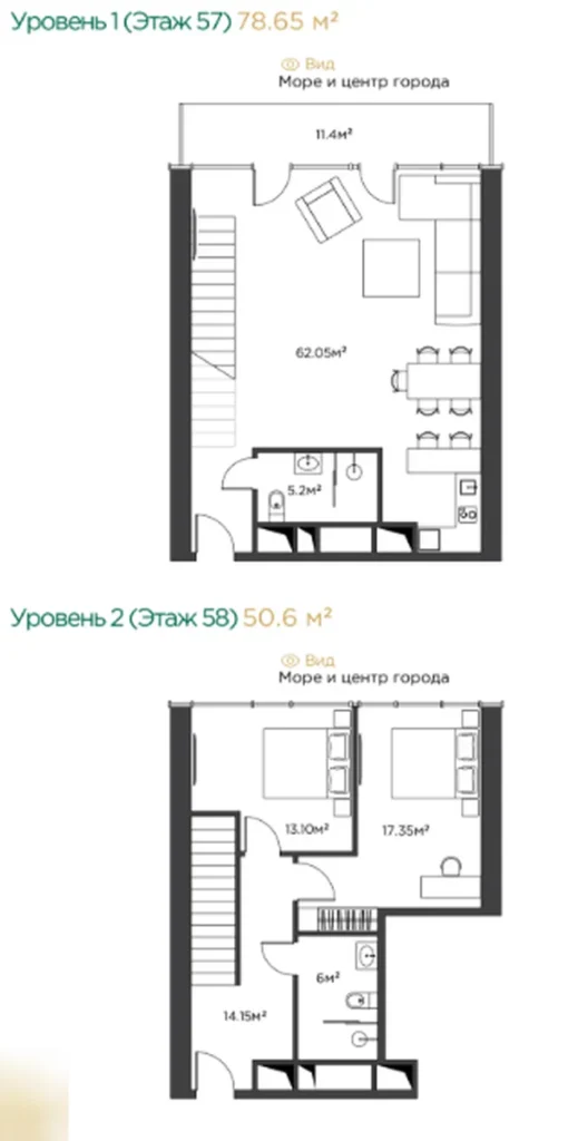 Luxusní mezonetový byt o rozloze 129,25 m2 v