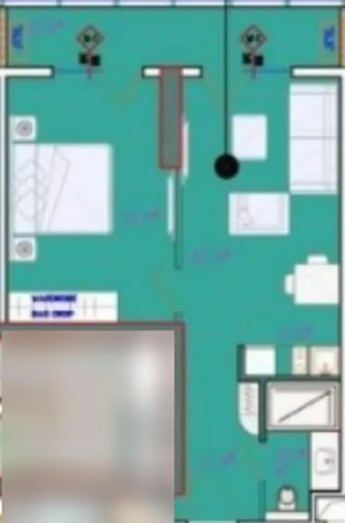 Przestronny apartament typu studio z tarasem-patio o powierzchni 53,60 m² w