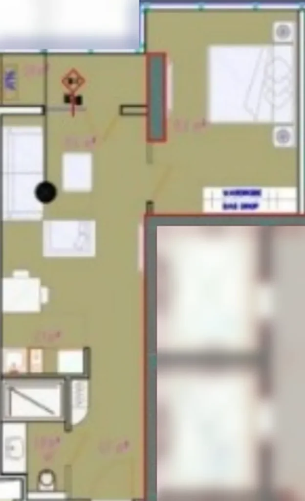 Przestronny pokój z jedną sypialnią i tarasem o powierzchni 50,00 m² w