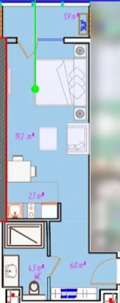 Geräumiges Studio mit Terrasse 37,00 m² in