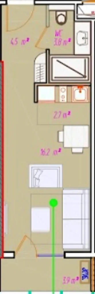 Lakoniczne otwarte studio 32,00 m² w
