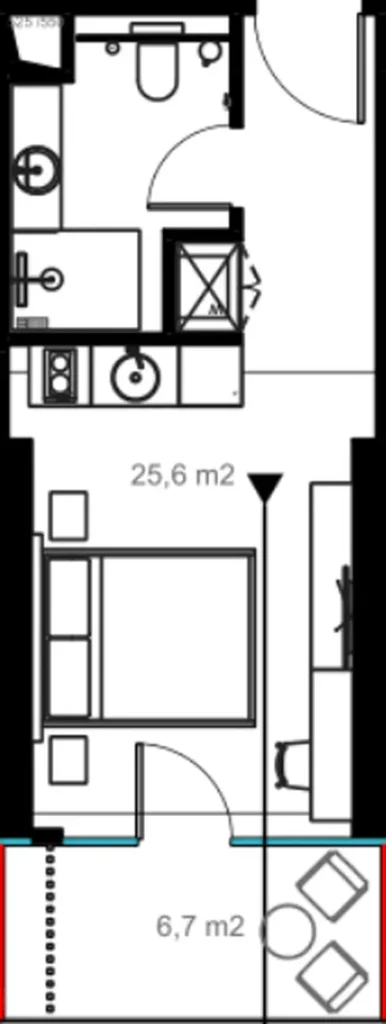 Comfortable studio 31.40 m² in
