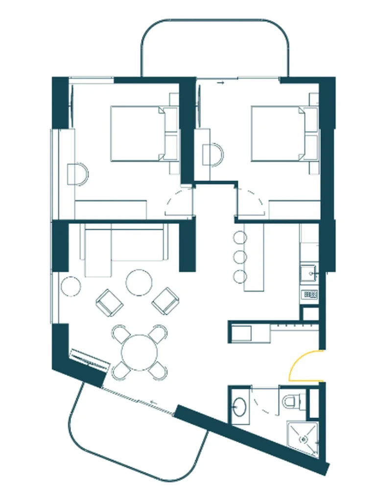 Geräumige Wohnung im Zentrum von 93,60 qm. in