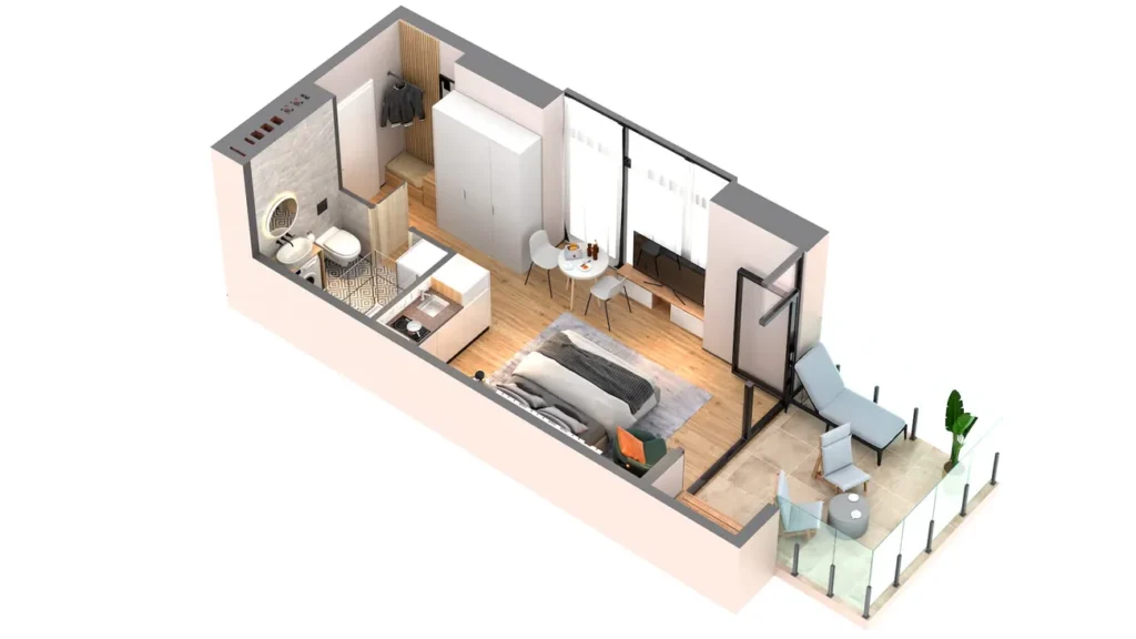 Комфортная студия 39.40 м² в