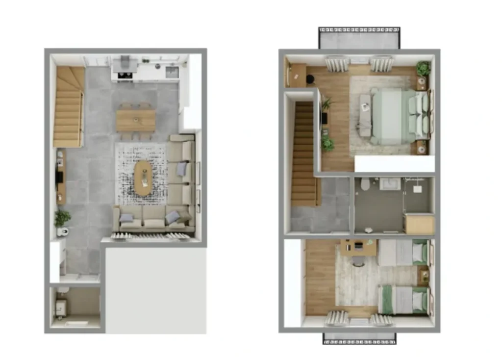 Villa duplex con giardino di 120 m² in