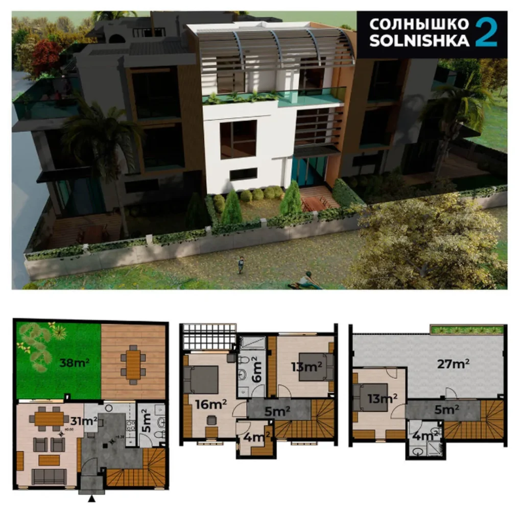 Adosado de tres plantas con terraza 304,3 m2 en