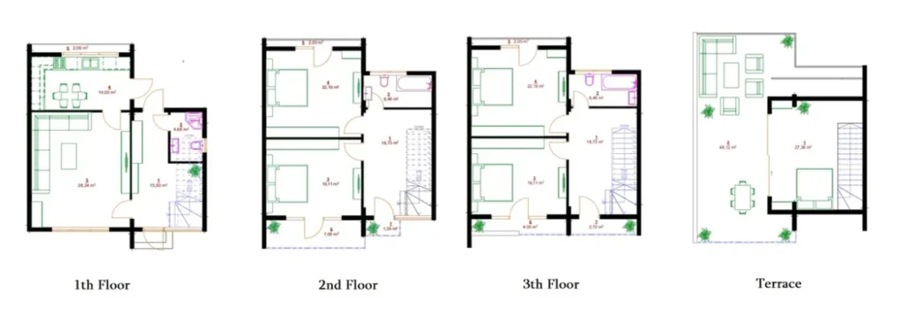 Villa de cuatro dormitorios con terraza de 291,96 m2 en