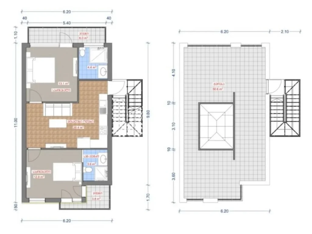 Acogedora casa adosada de dos plantas y 59,2 m2 en
