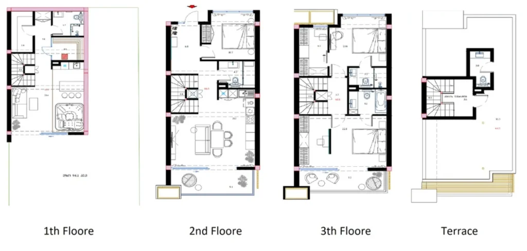 Villa in riva al mare con tetto solarium 249,6 mq in