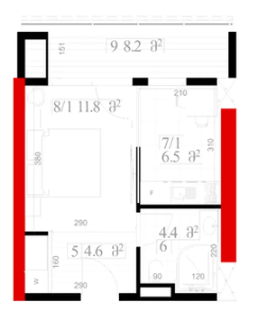 Accogliente monolocale 37 m² in