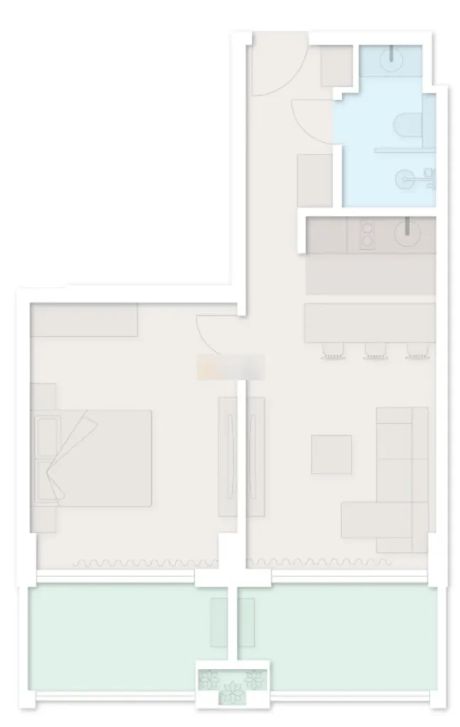 Spaziosa camera da letto in riva al mare 55,37 m² in