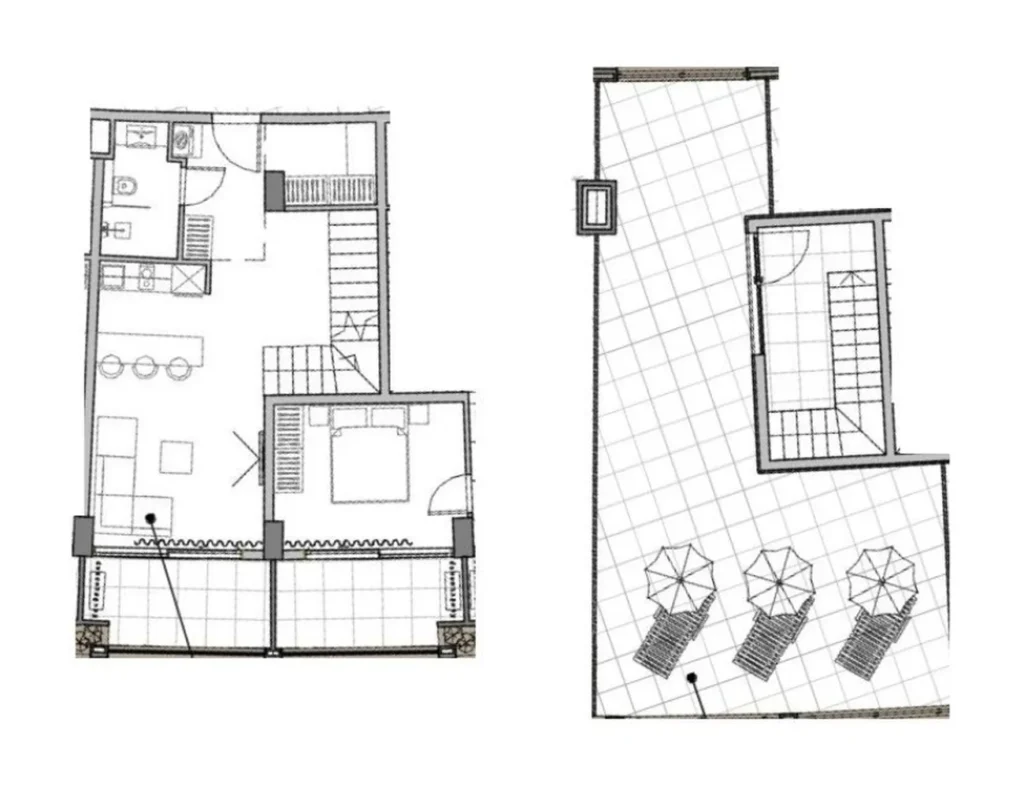 Attico con terrazza sul mare 120,89 mq. in