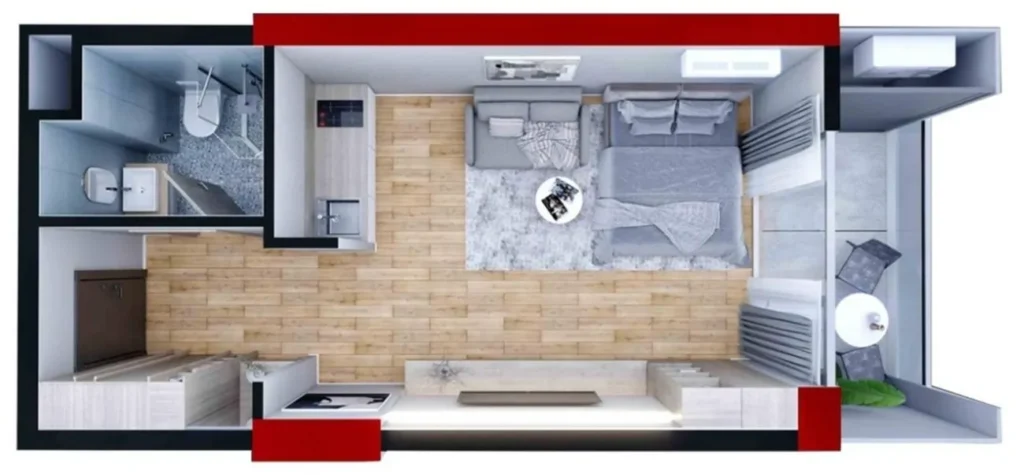 Accogliente monolocale sul mare 31,44 mq. in