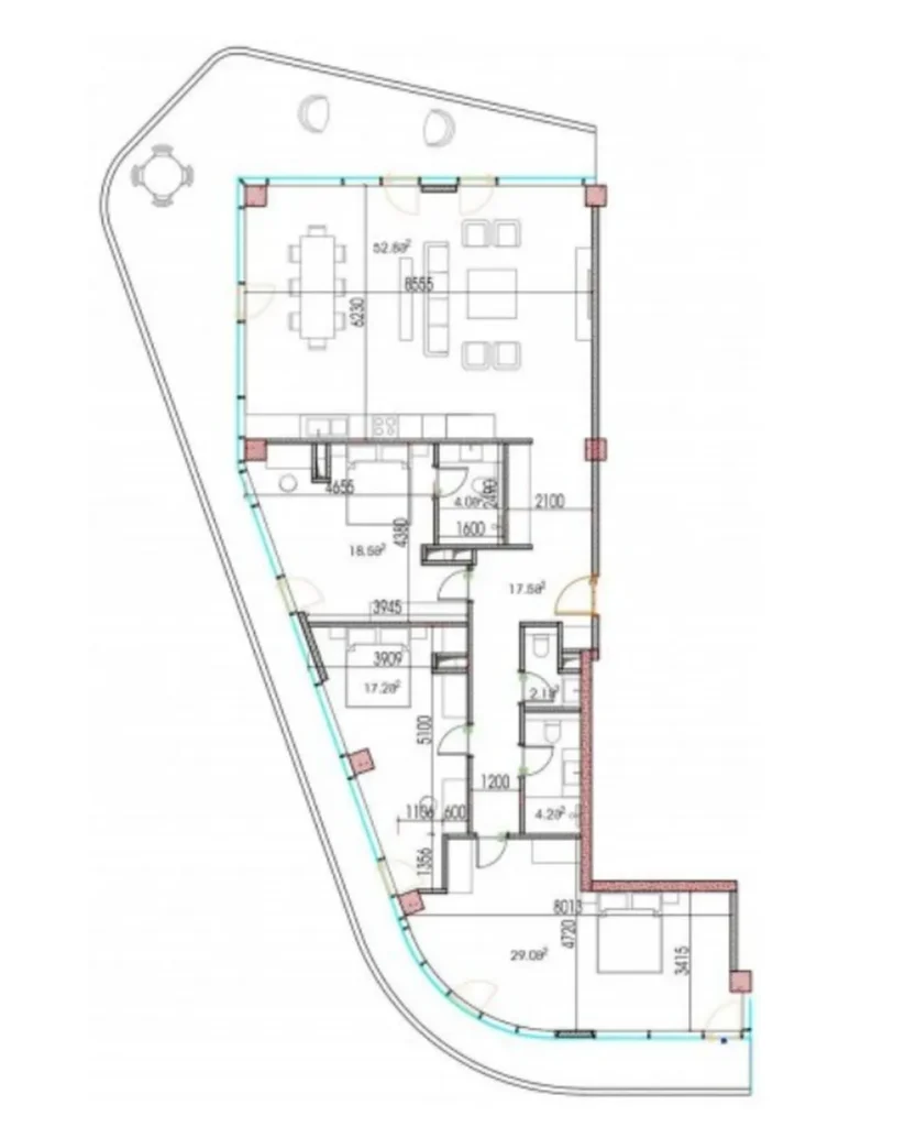 Prestigioso appartamento di 220,9 mq con due camere da letto al piano terra a