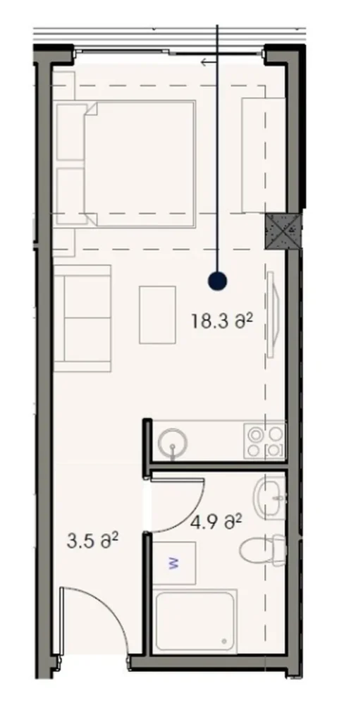 Studio in complesso turistico 27,2 m² in
