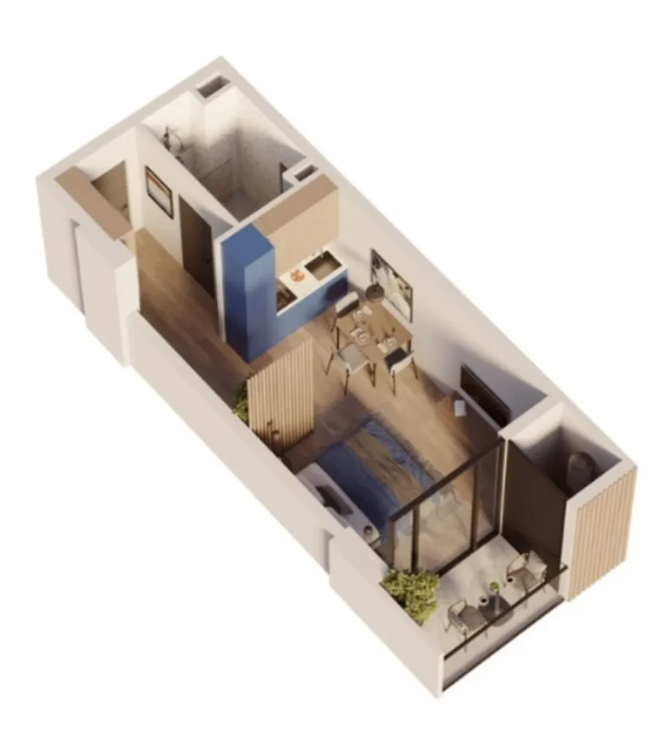 Elegante monolocale in una località balneare di 33,5 m² a