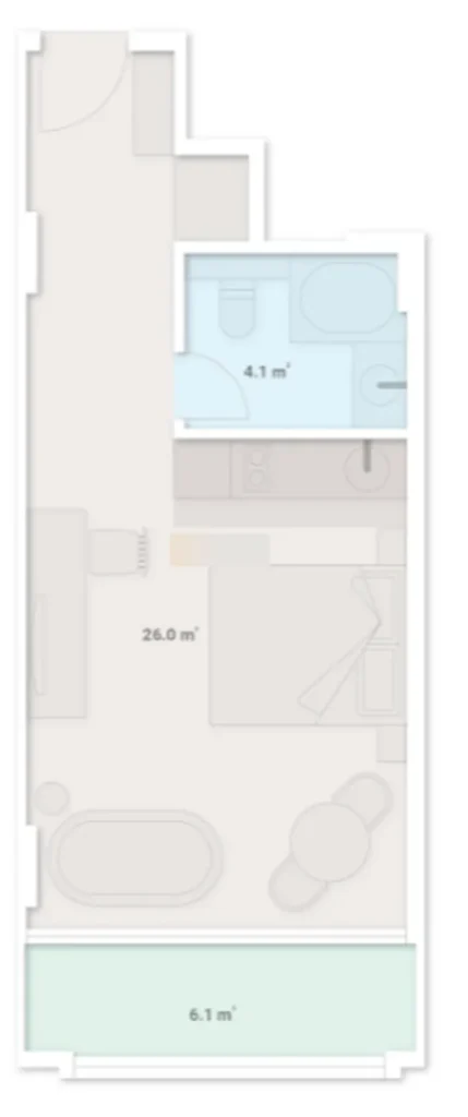 Accogliente monolocale con ristrutturazione 36,9 m² in