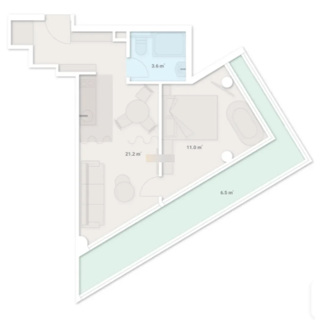 Accogliente monolocale con ristrutturazione 36,9 m² in