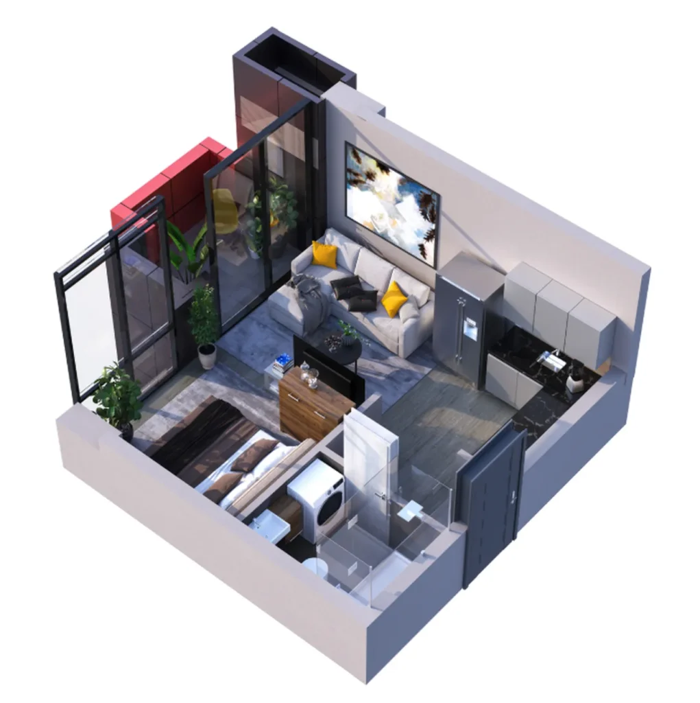 Elegante monolocale sul mare 35,7 mq in