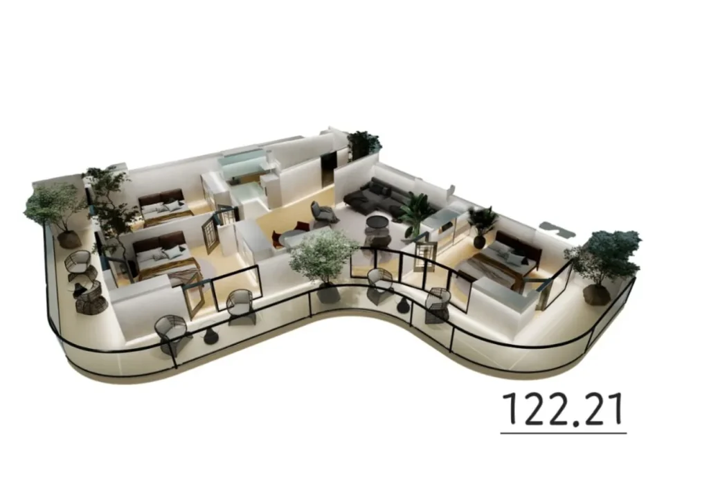 Moderno appartamento con due camere da letto di 56,38 m.q. a