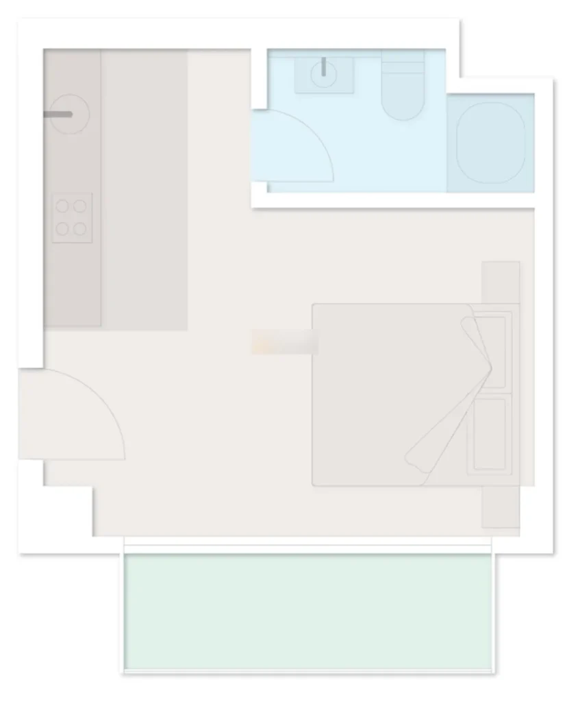 Un monolocale di 30,3 m² vicino alla spiaggia privata di