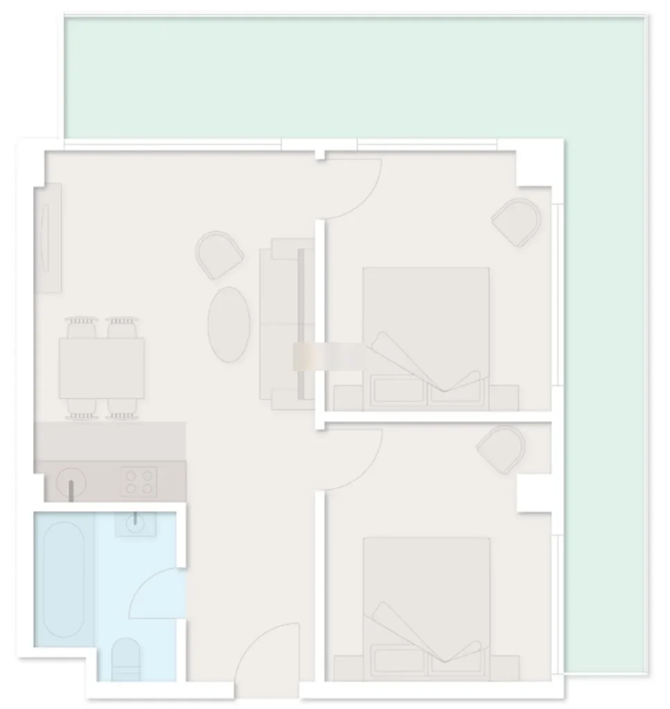 Casa familiare con una camera da letto in riva al mare 80,9 mq. in