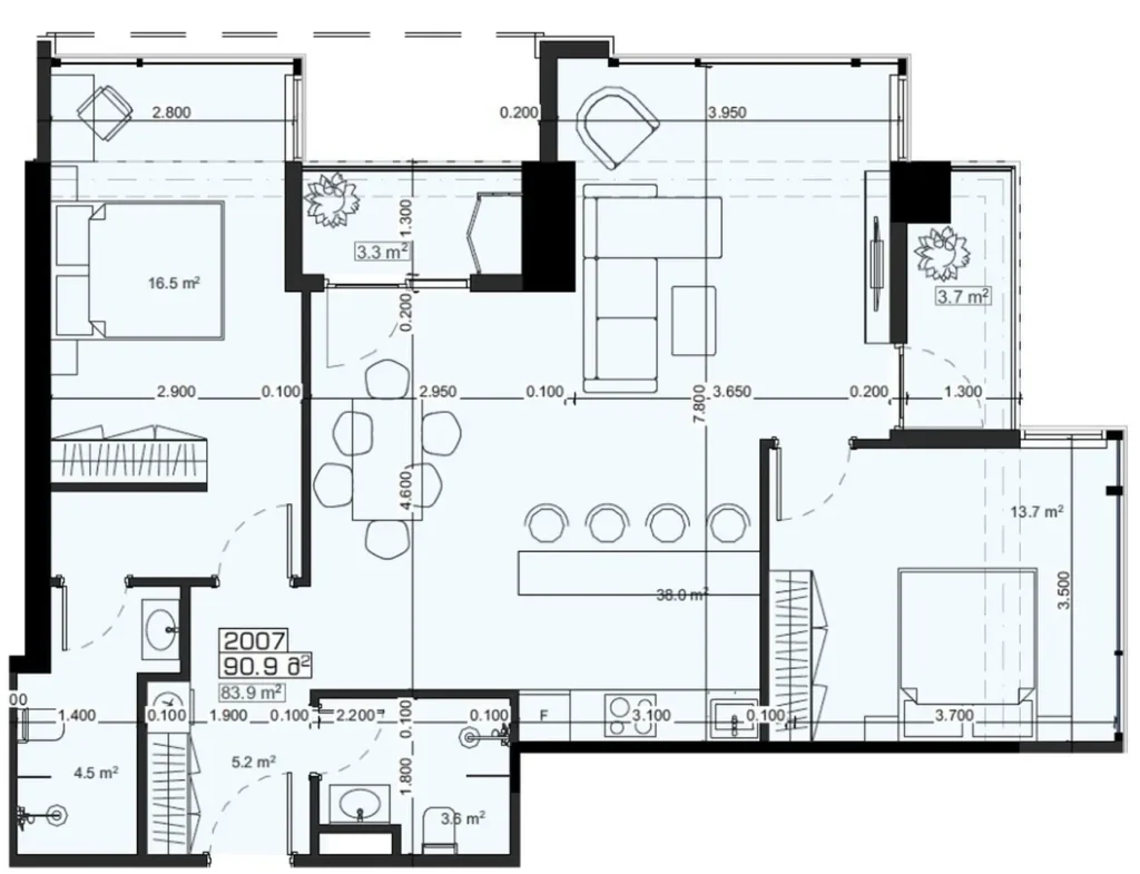 Ampio bilocale in centro di 90,9 m² in