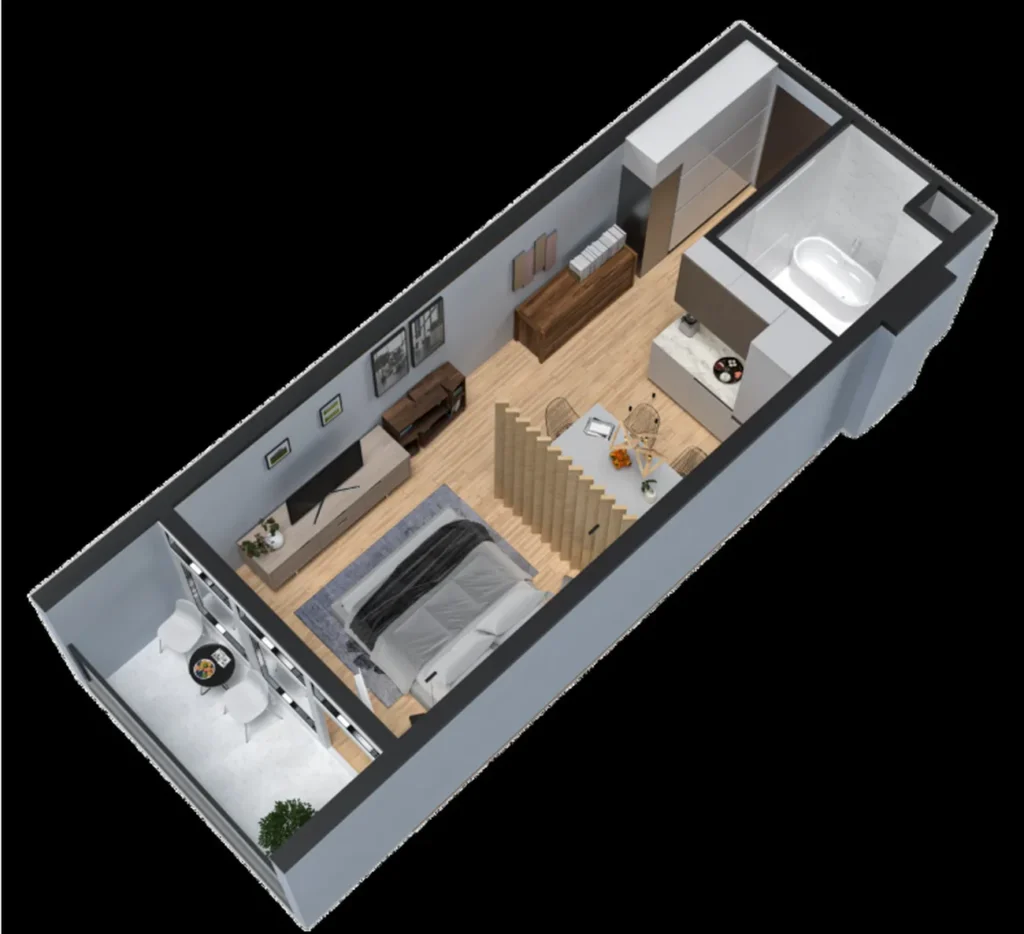 Accogliente monolocale con vista mare 36,3 mq in